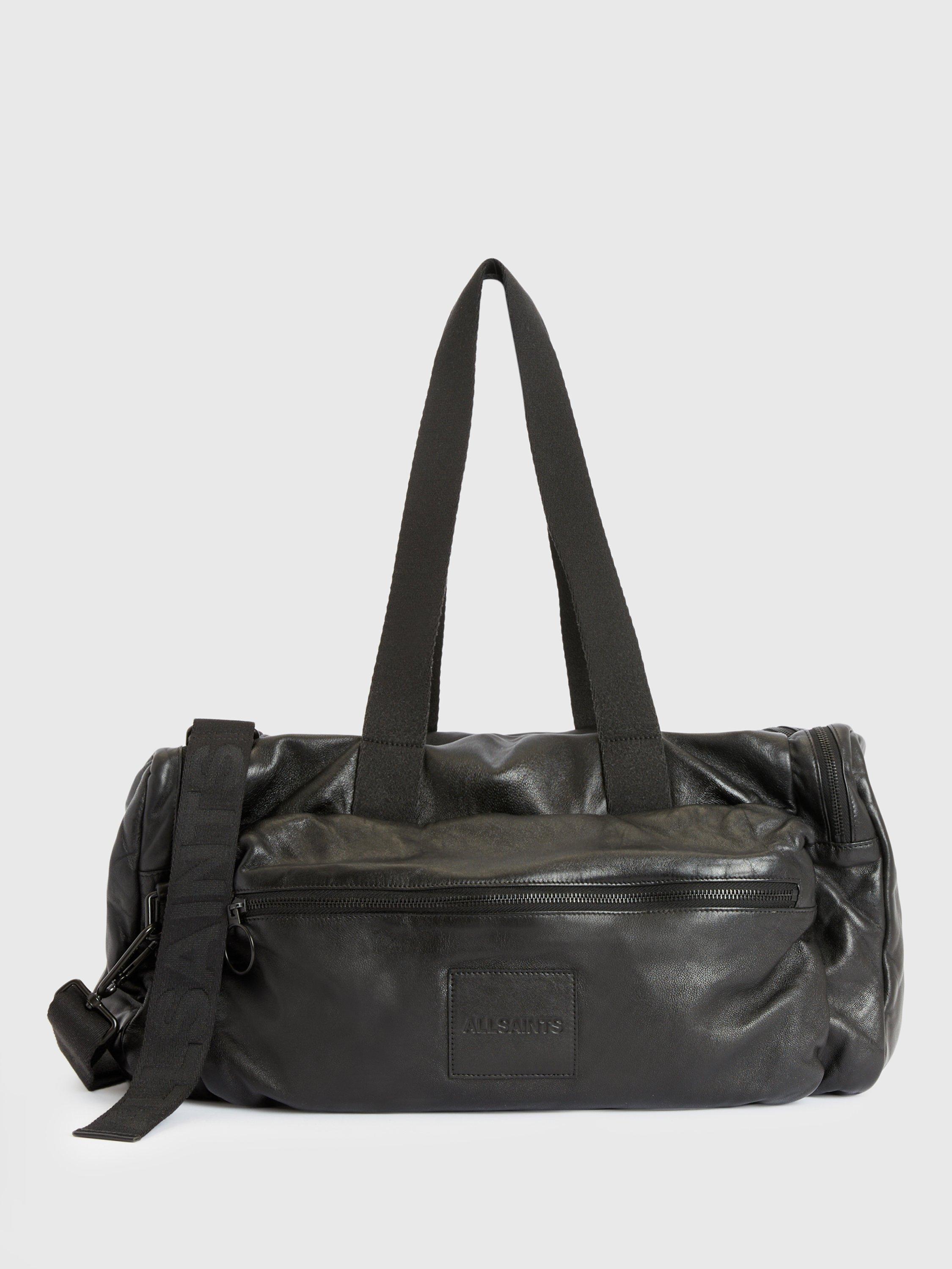 AllSaints Soma Leather Hodall Travel Bag, Black