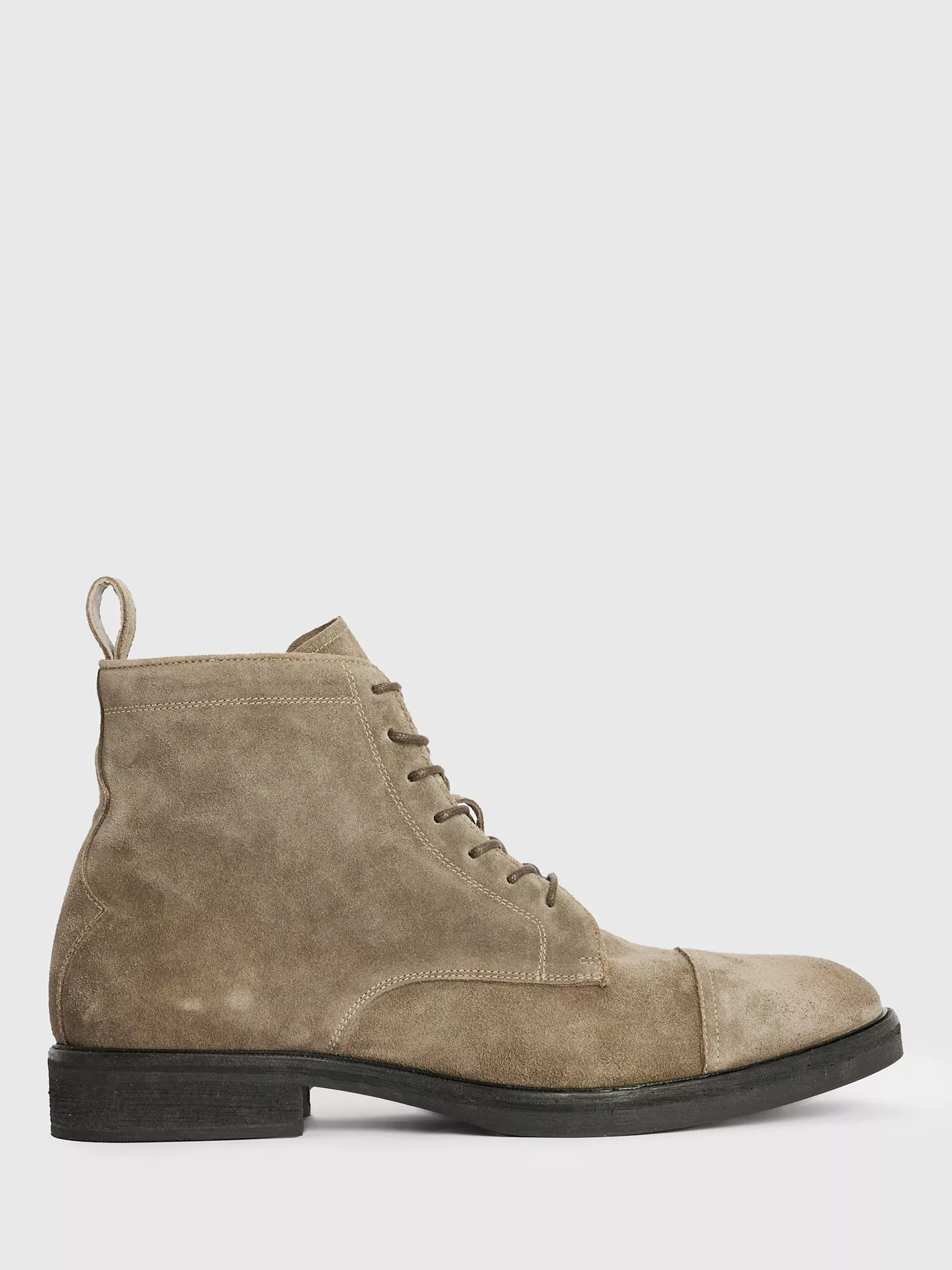 AllSaints Drago Suede Lace Up Boots Khaki