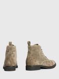 AllSaints Drago Suede Lace-Up Boots, Khaki