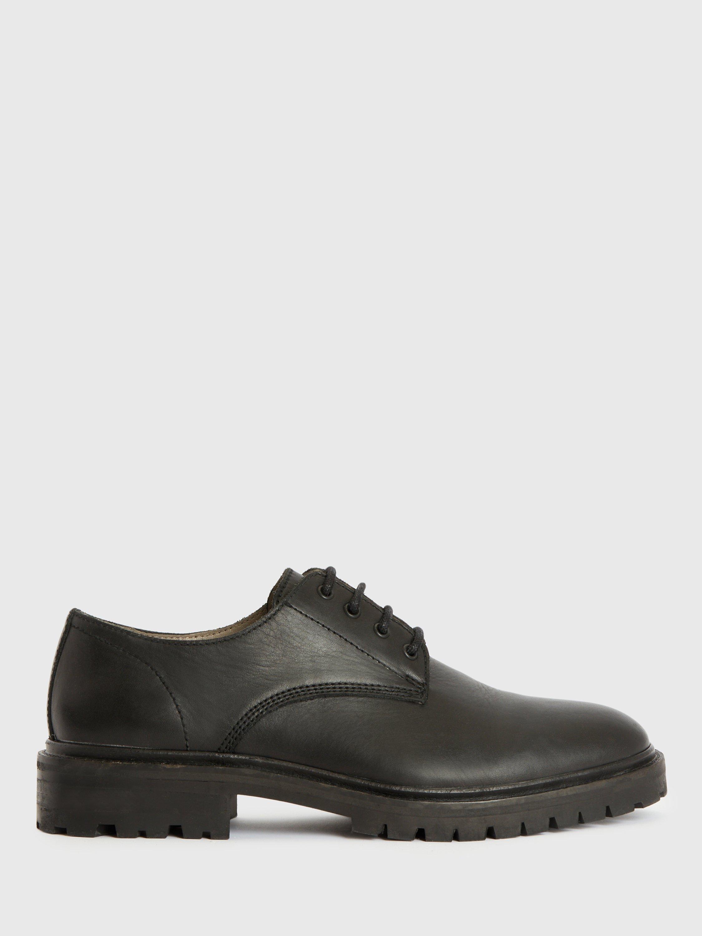 AllSaints Jarred Leather Derby Shoes, Black