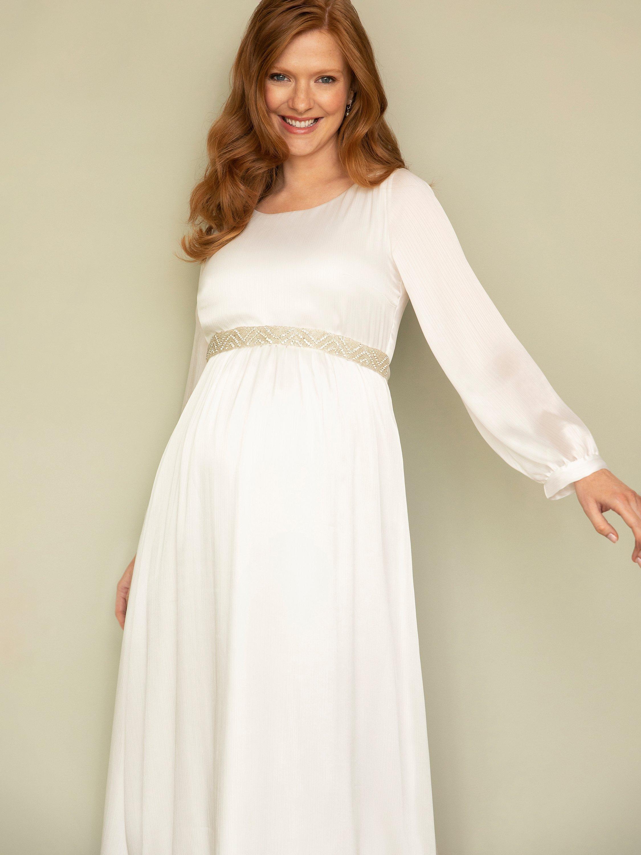 Product image 5 of 8, which shows Tiffany Rose Aurora Maternity Wedding Dress, Ivory, 12-14