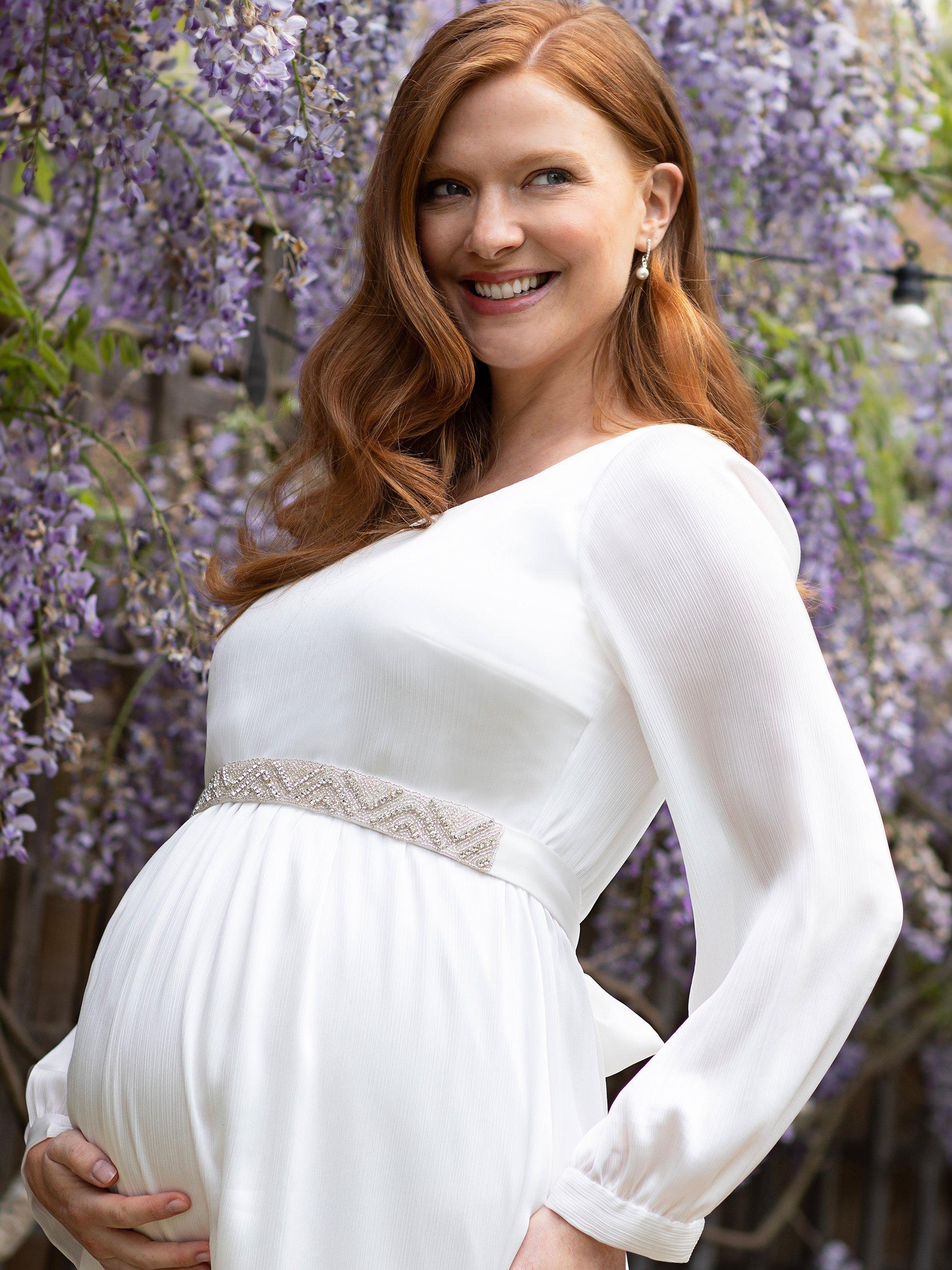 Product image 7 of 8, which shows Tiffany Rose Aurora Maternity Wedding Dress, Ivory, 12-14