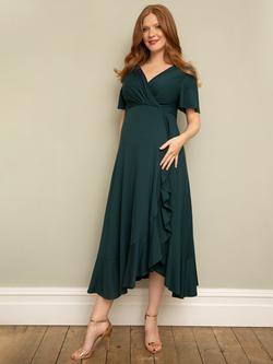 Tiffany Rose Waterfall Maternity Midi Dress - view 2, Deep Green