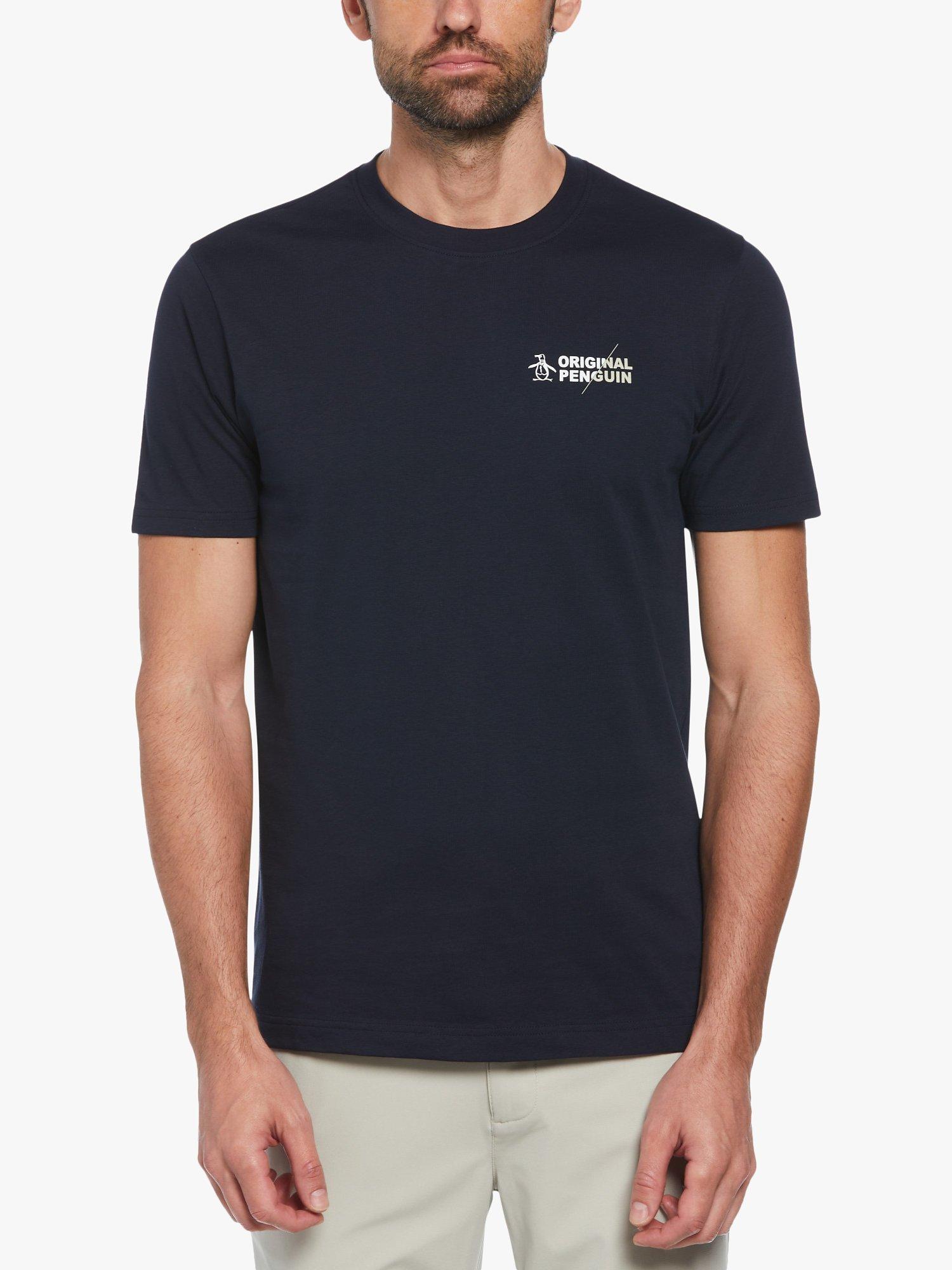 Original Penguin Spliced Logo Short Sleeve T-Shirt, Dark Sapphire