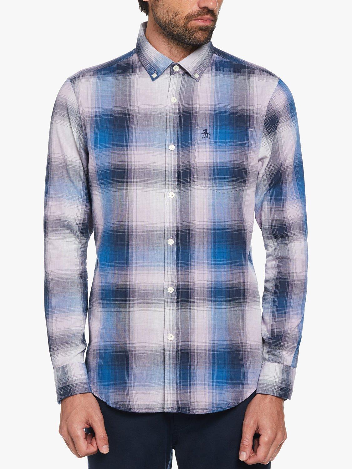 Original Penguin Plaid Long Sleeve Shirt, Lavendula