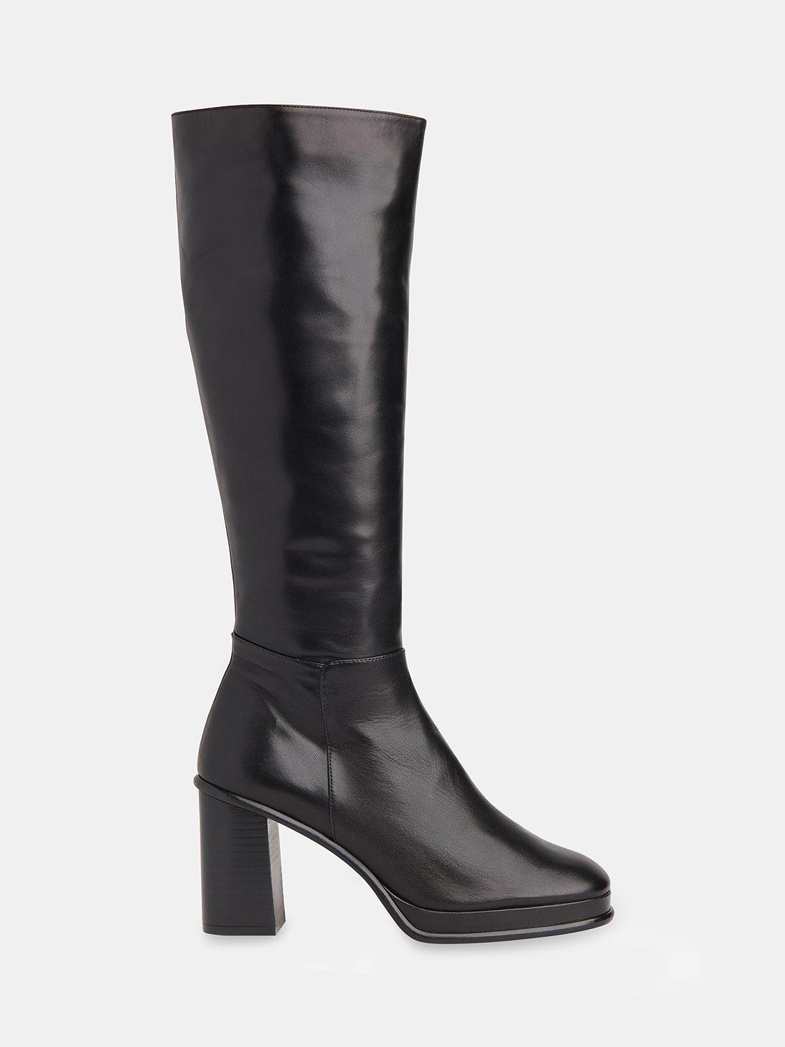 Whistles Clara Leather Knee High Boots Black