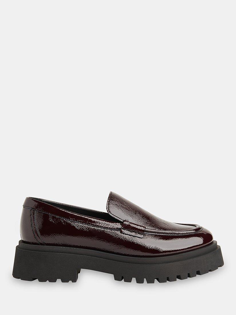 Product image 1 of 3, which shows Whistles Aerton Leather Chunky Loafers, Burgundy, 3