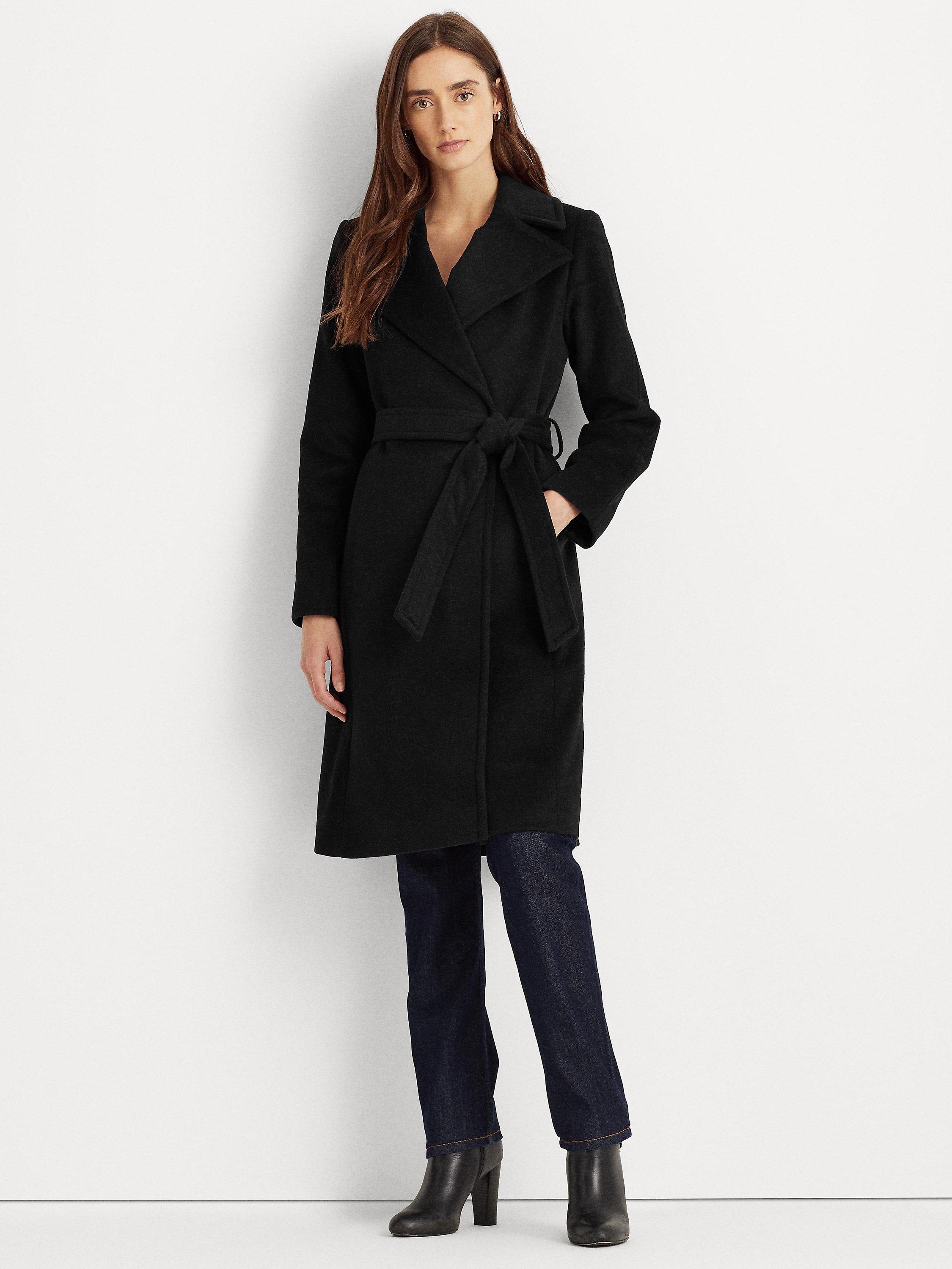 Ralph Lauren Lauren Ralph Lauren Wrap Wool Lined Coat, Black