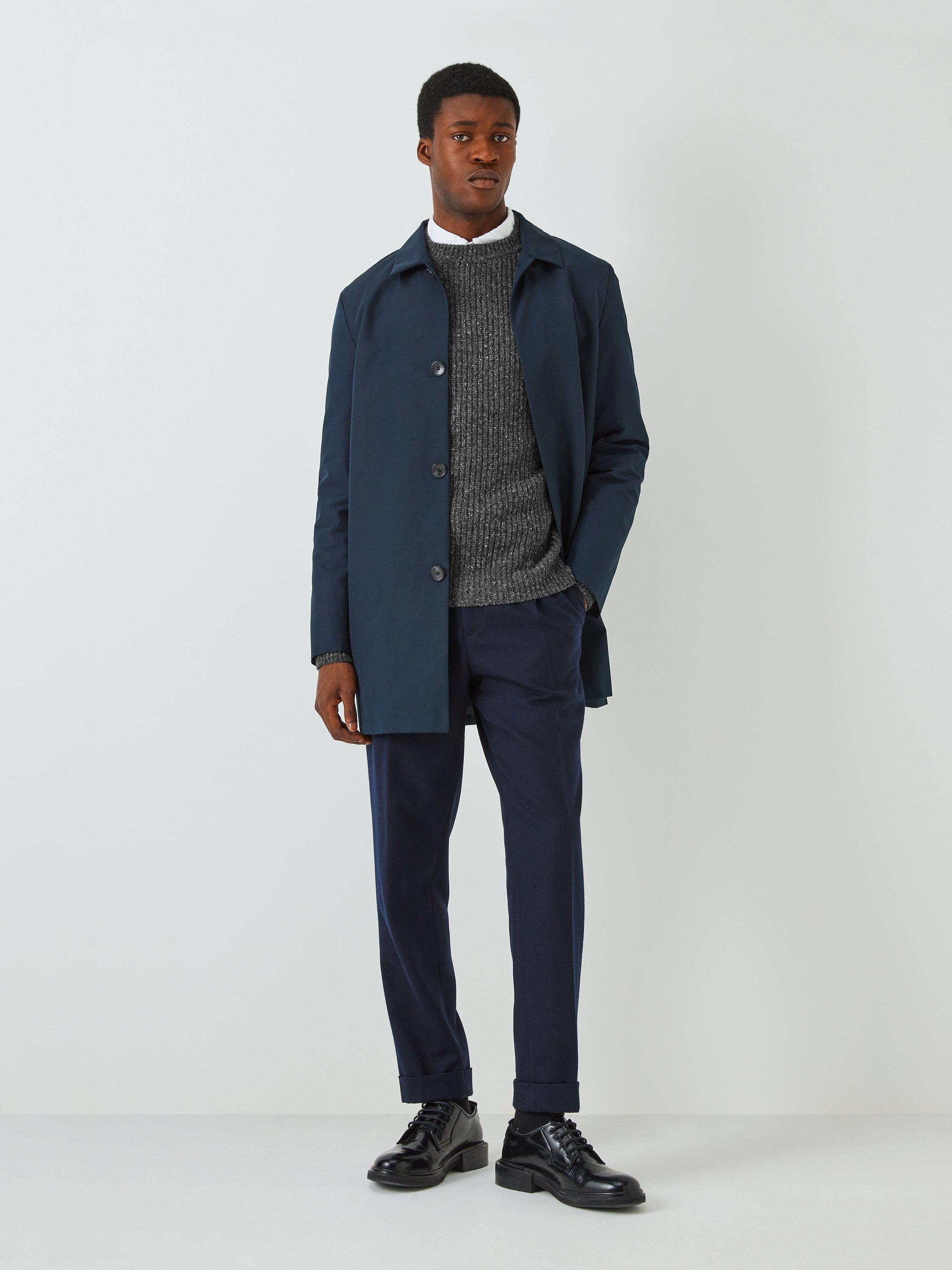 Product image 3 of 6, which shows John Lewis Made in Italy Wool Blend Donegal Look Rib Crew Neck Jumper, Charcoal, XXL