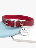 Treat Republic Personalise Leather Dog Collar, Red