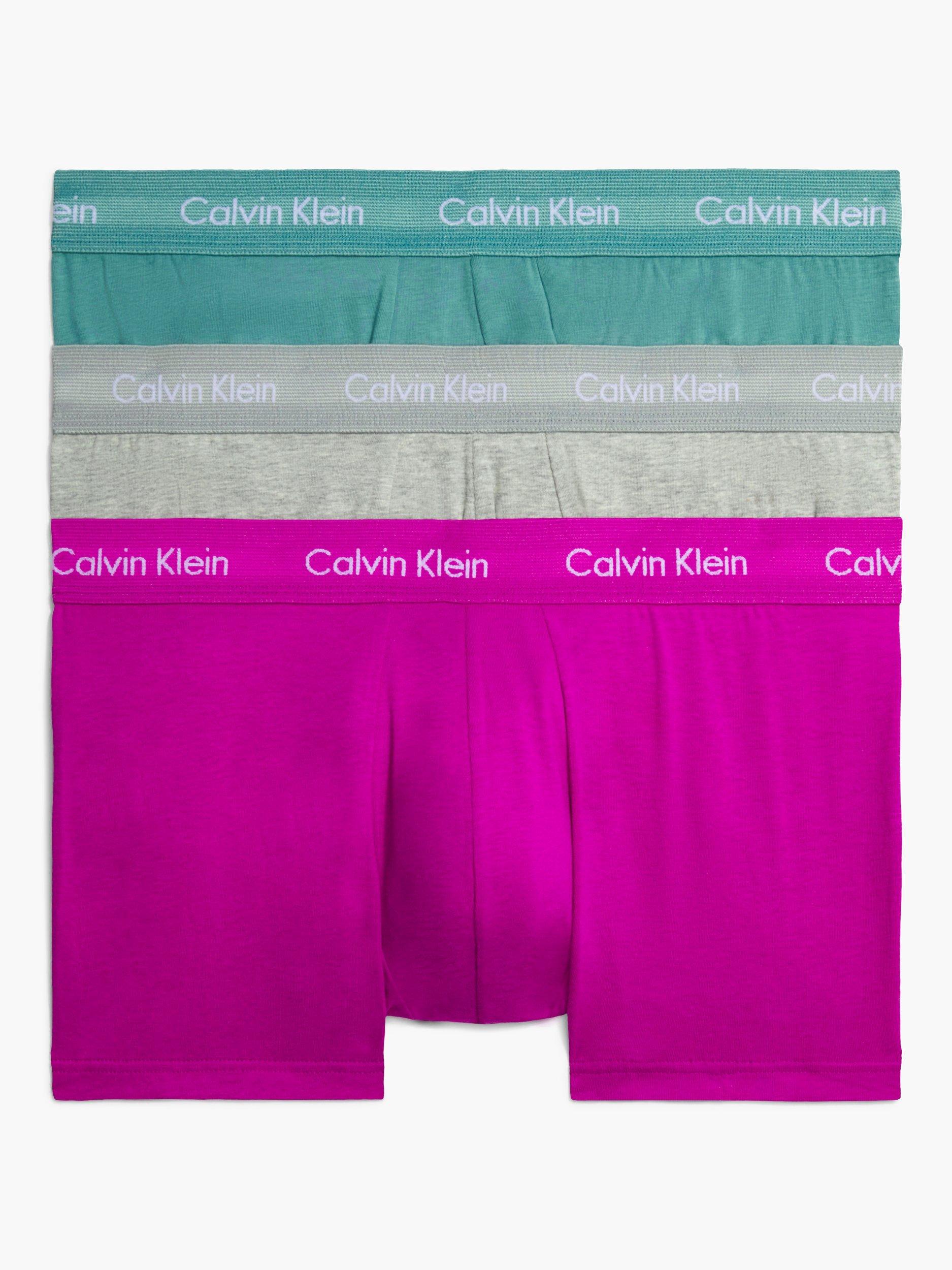 Calvin Klein Stretch Cotton Boxer Brief, Pack of 3, Aster/Gry/Green 
