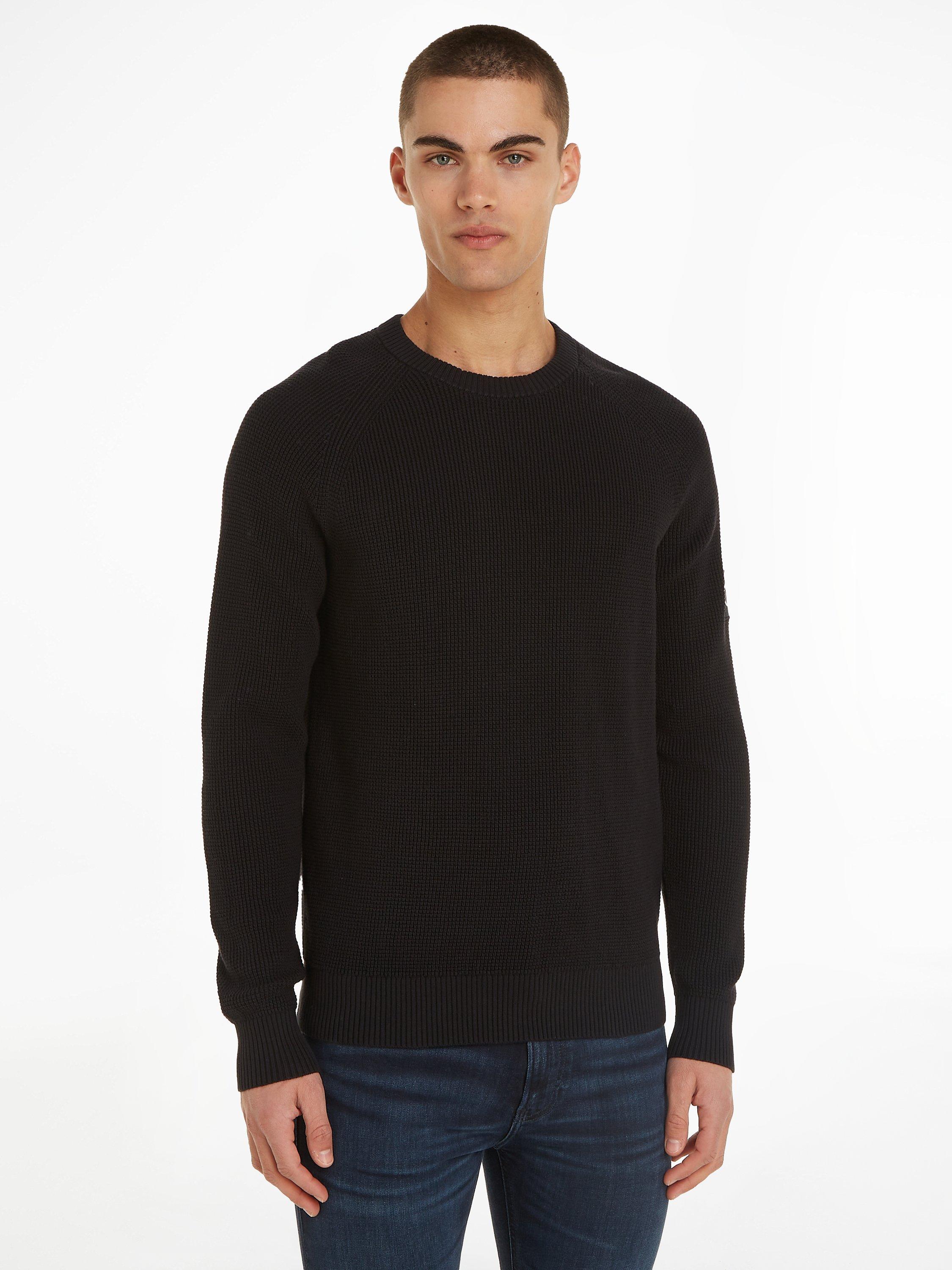 Calvin Klein Badge Logo Easy Sweater, Ck Black