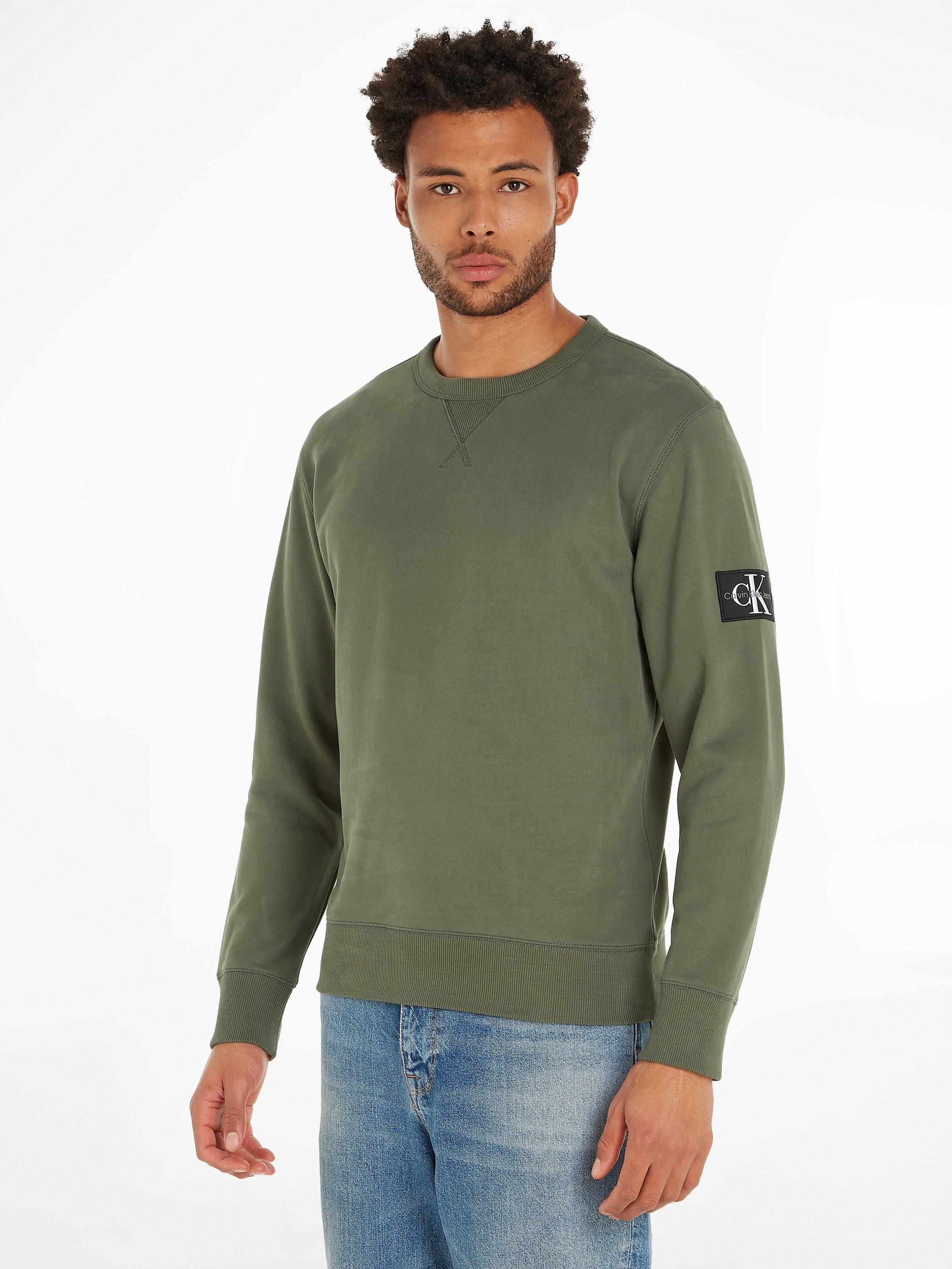 Calvin Klein Jeans Badge Crew Neck Sweatshirt, Thyme