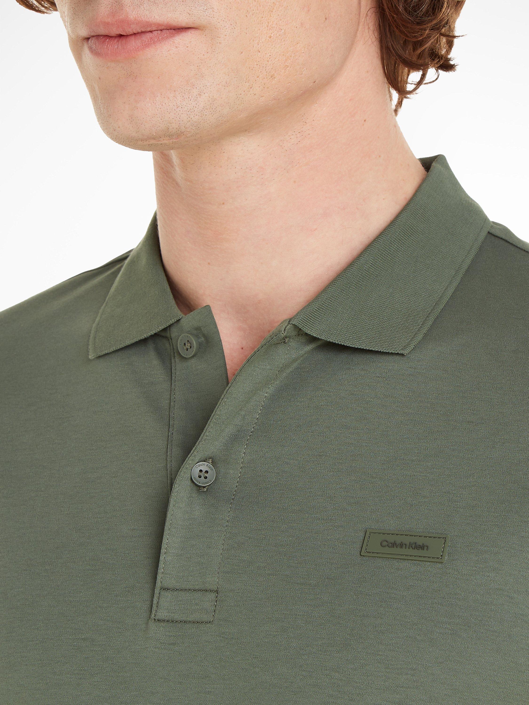 Product image 3 of 6, which shows Calvin Klein Slim Fit Polo Shirt, Thyme, S