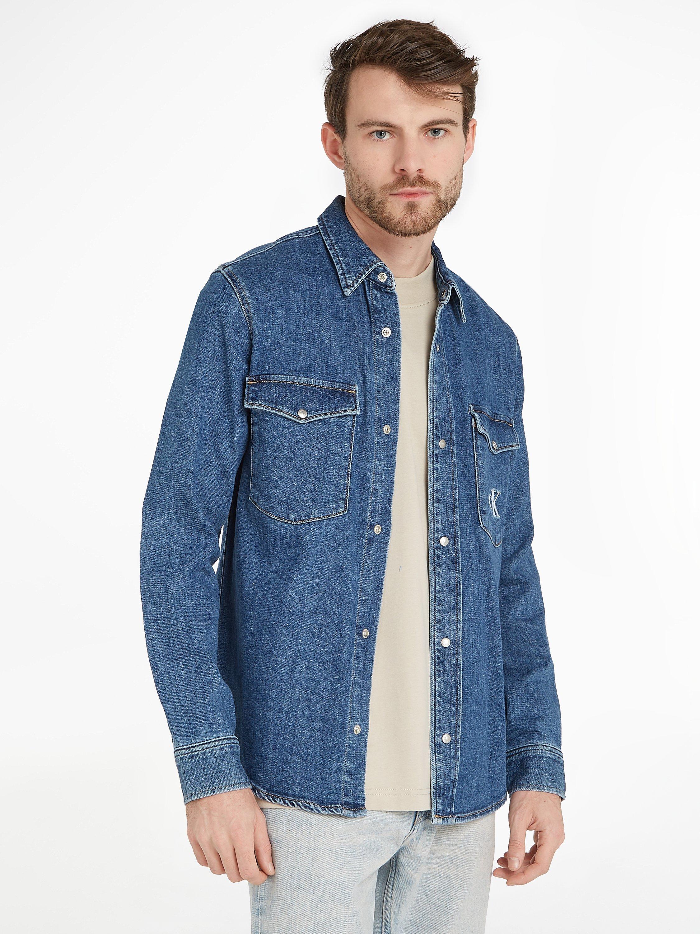 Calvin Klein Jeans Slim Denim Shirt, Blue