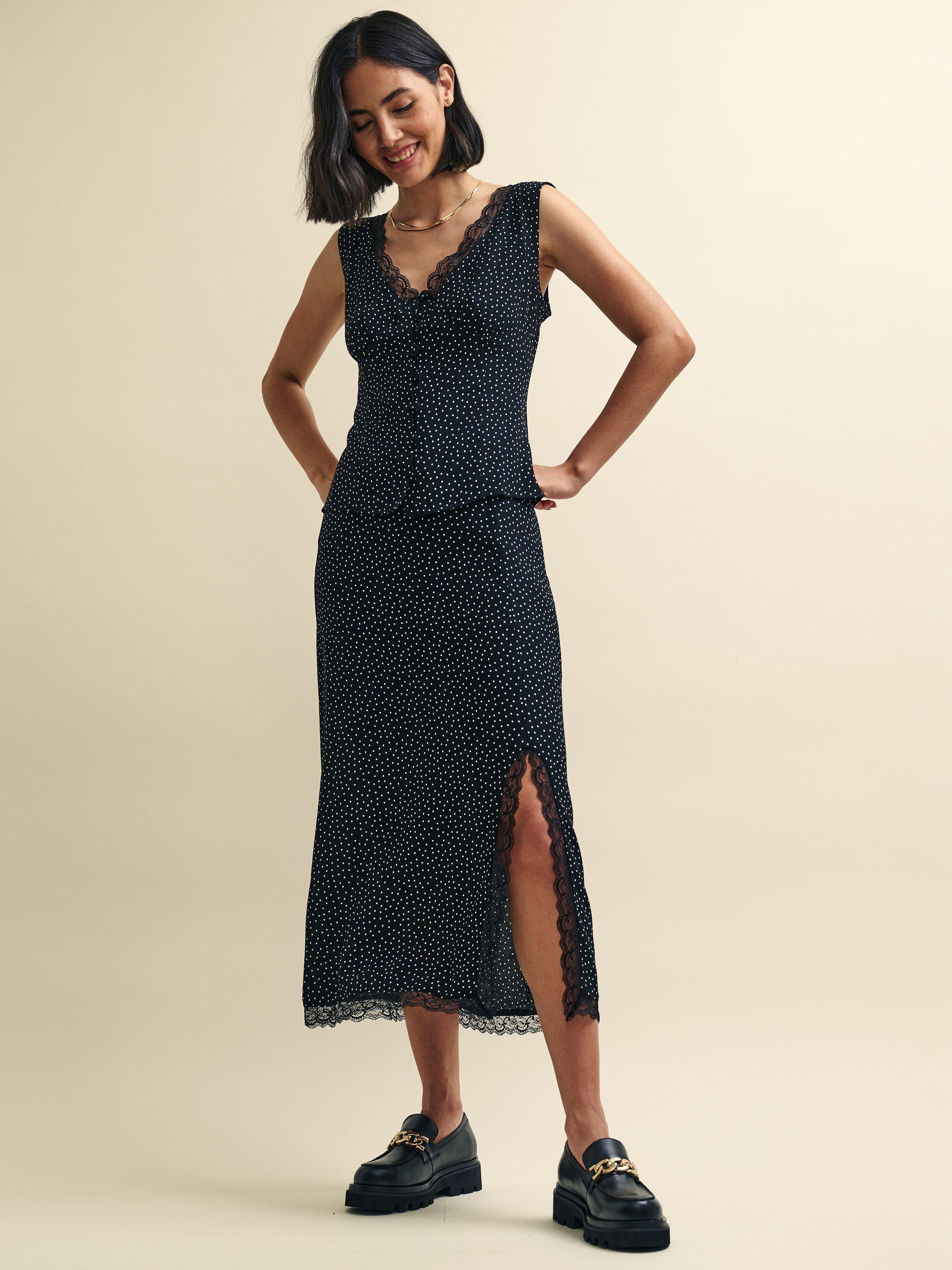 Nobody's Child Joni Micro Polka Dot Top, Black