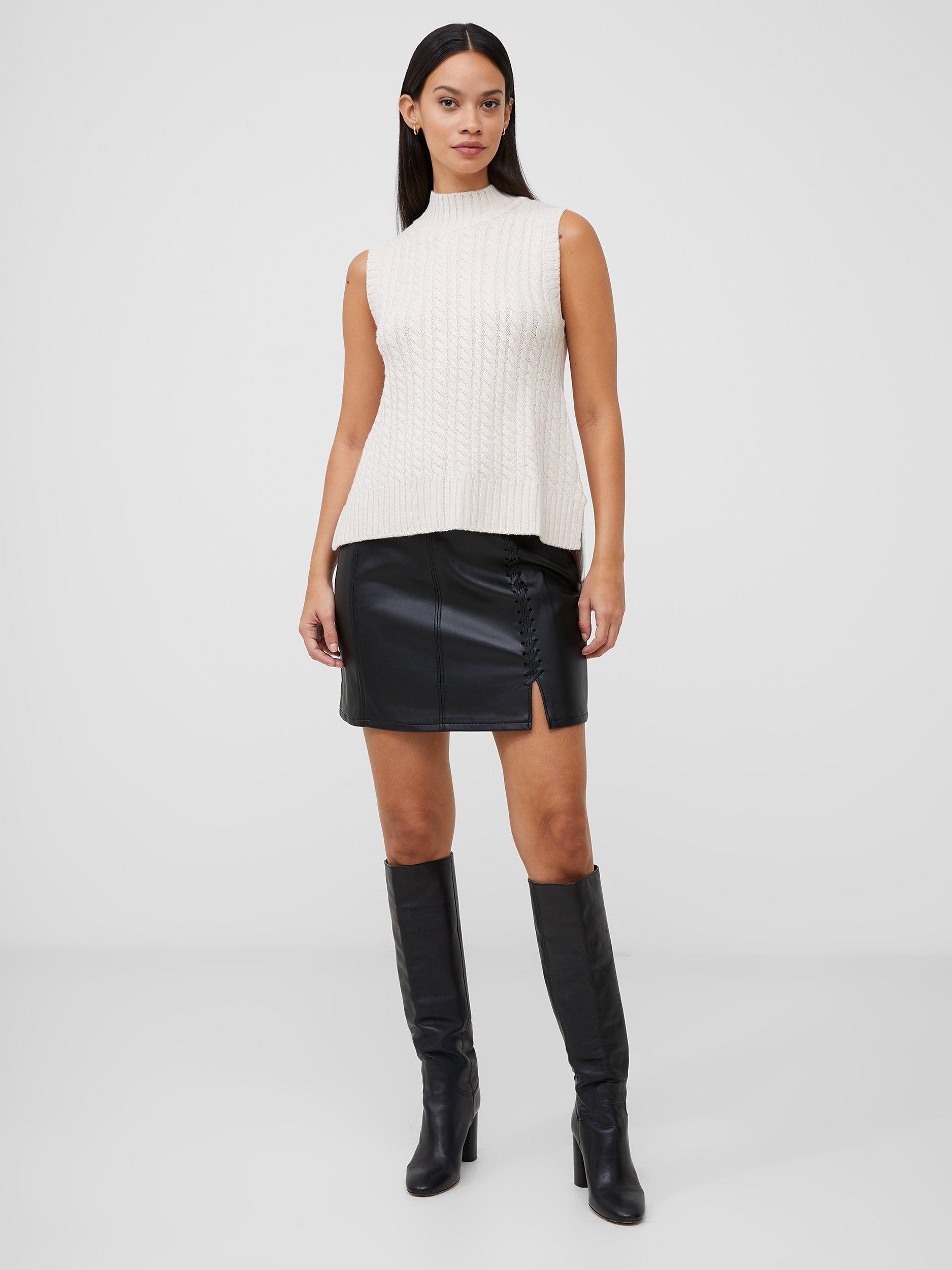 French Connection Babysoft Cable Short Sleeve Jumper, Oatmeal