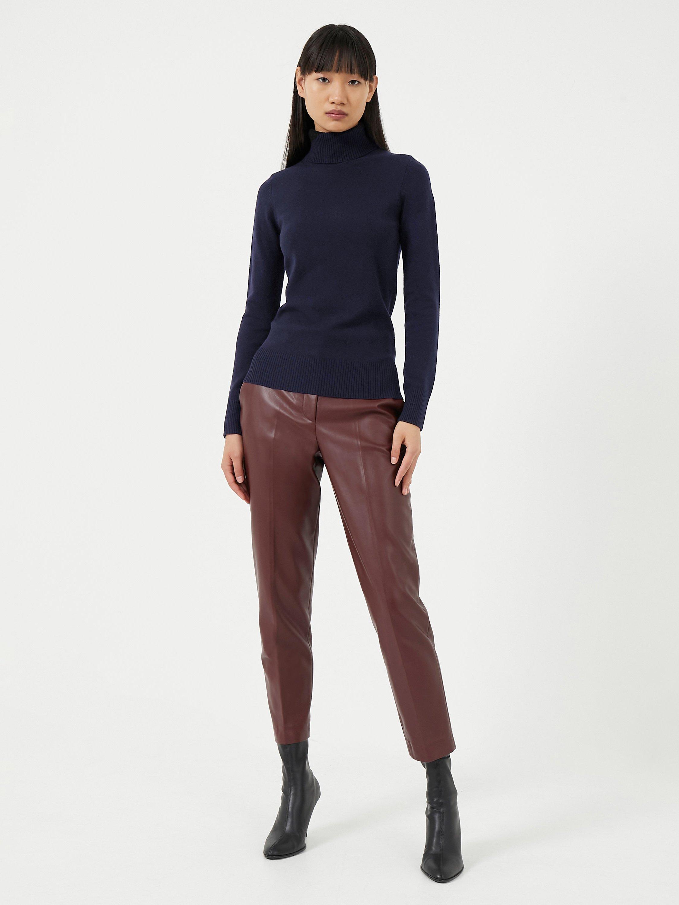 French Connection Babysoft Ribbed Roll Neck Jumper, Navy