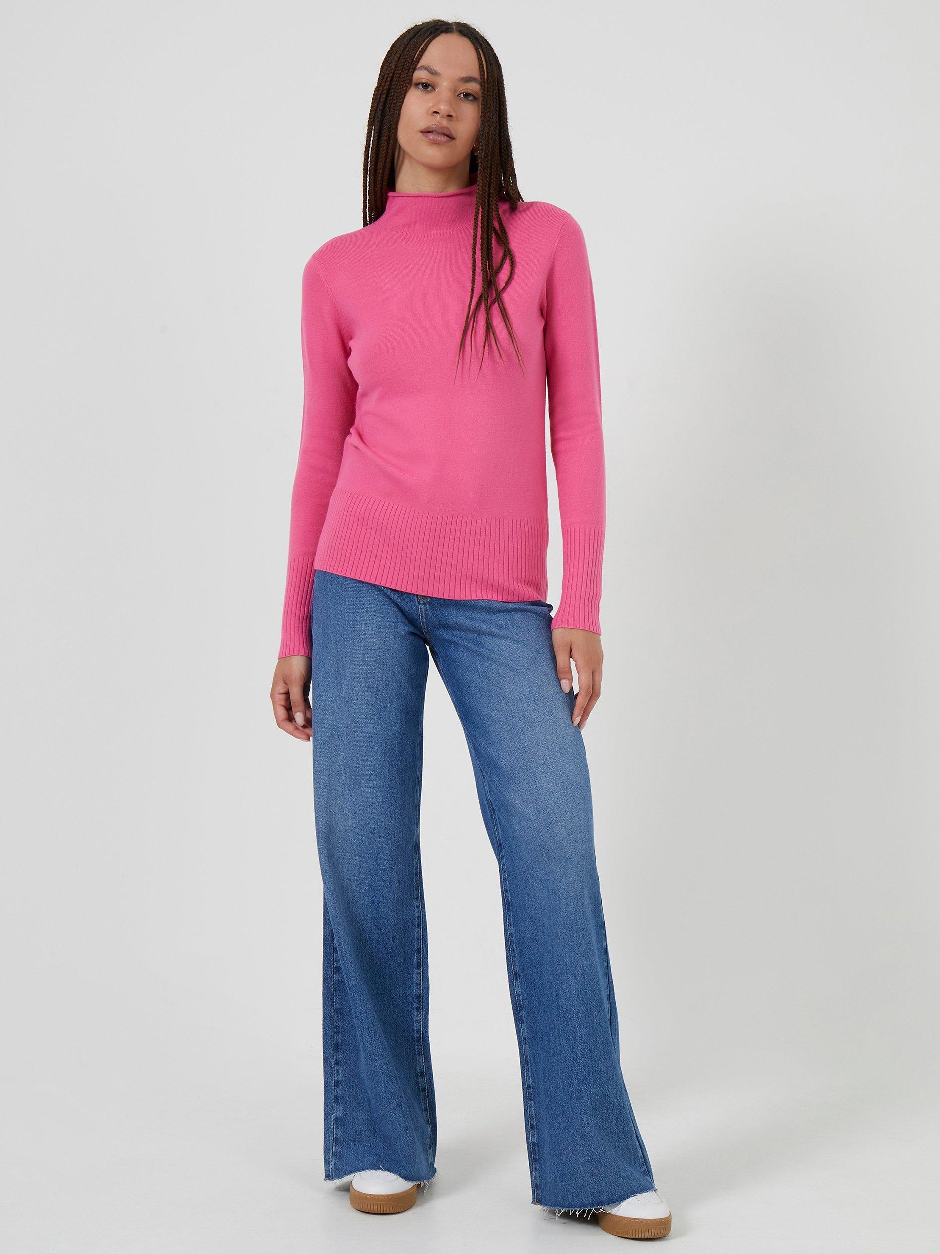 French Connection Babysoft Funnel Neck Jumper, Hot Magenta