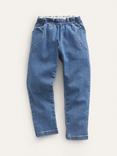 Mini Boden Kids' Pull-On Denim Trousers, Mid Vintage Denim