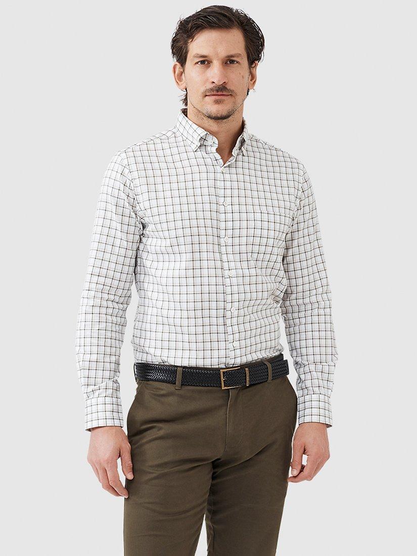 Rodd & Gunn South Hillend Long Sleeve Shirt, White/Black