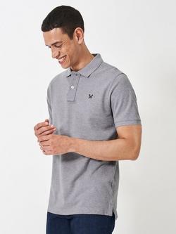 Crew Clothing Classic Pique Cotton Polo Shirt, Marl Grey