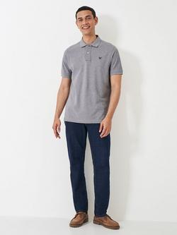 Crew Clothing Classic Pique Cotton Polo Shirt - view 2, Marl Grey