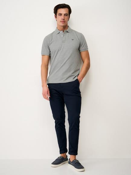 Crew Clothing Classic Pique Cotton Polo Shirt - view 2, Marl Grey