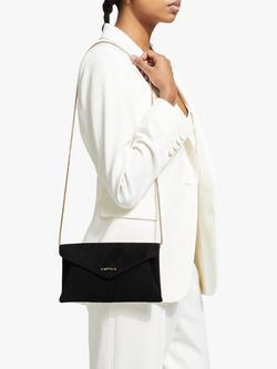 Carvela Megan Suede Envelope Clutch Bag, Black - view 2, Black
