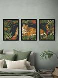 EAST END PRINTS Natural History Museum 'Tiger' Framed Print, Set of 3