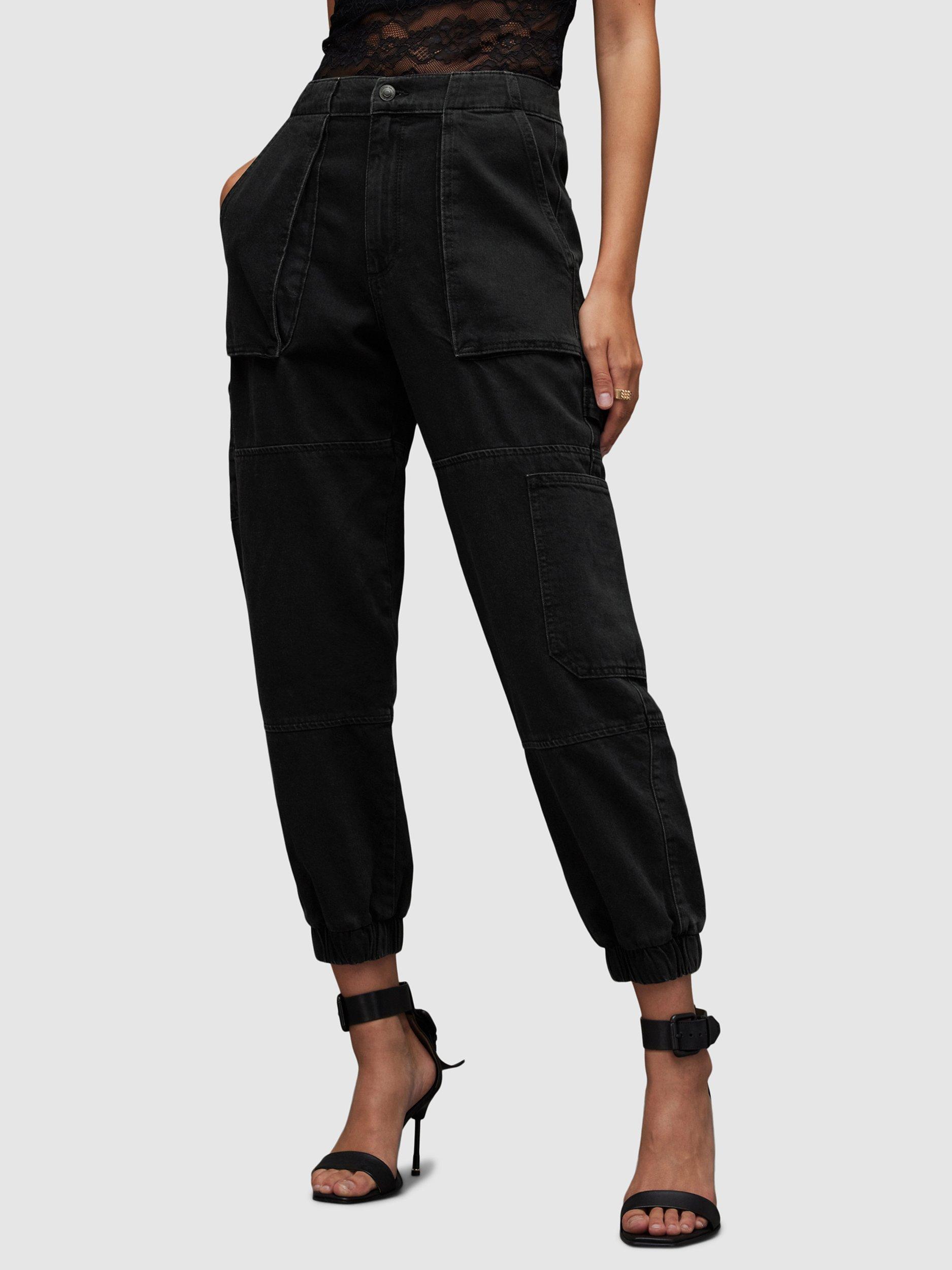 AllSaints Mila Cargo Jeans, Washed Black