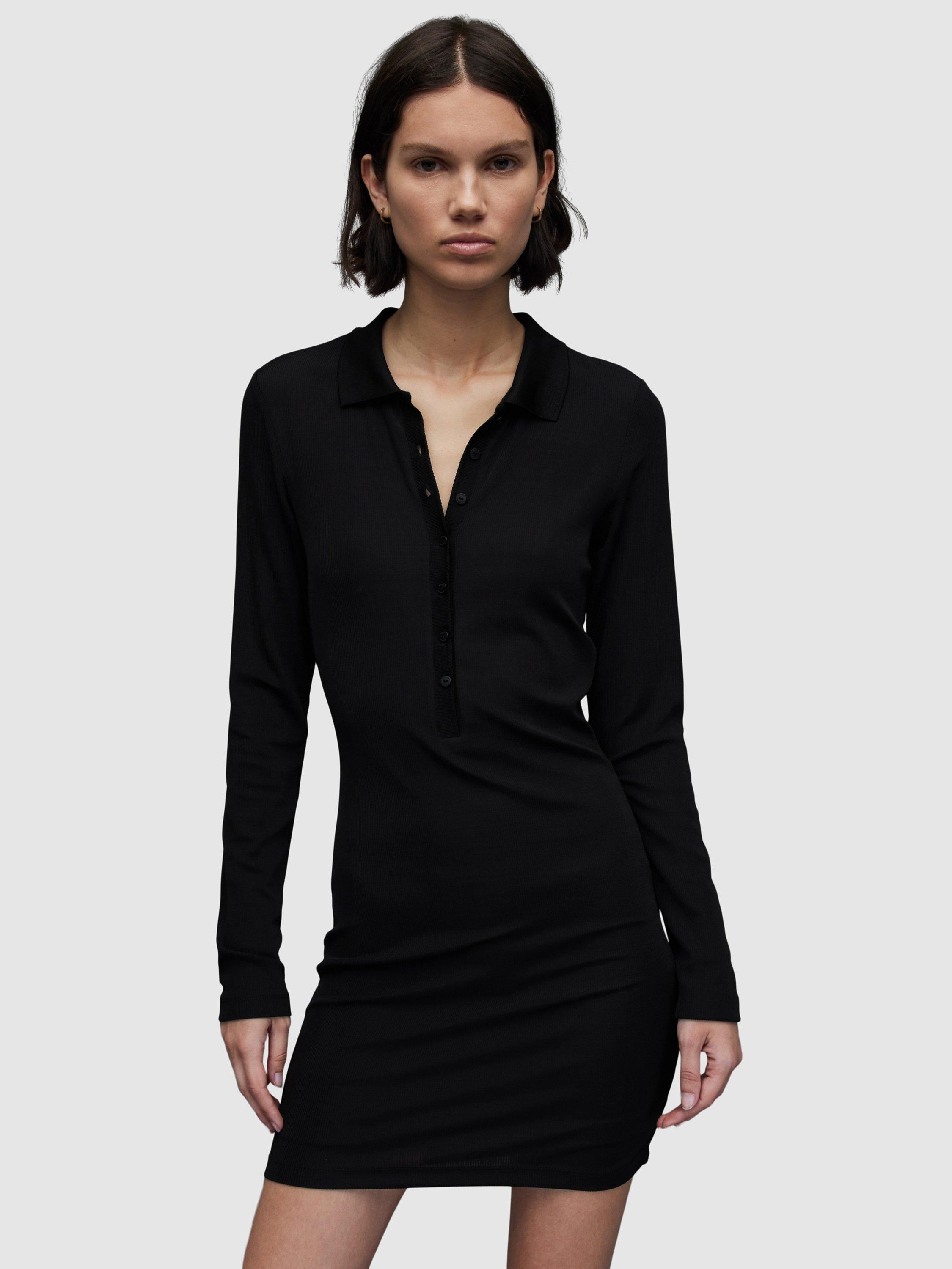 AllSaints Holly Mini Shirt Dress, Black