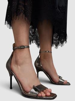 AllSaints Betty High Heel Sandals - view 2, Gunmetal Grey