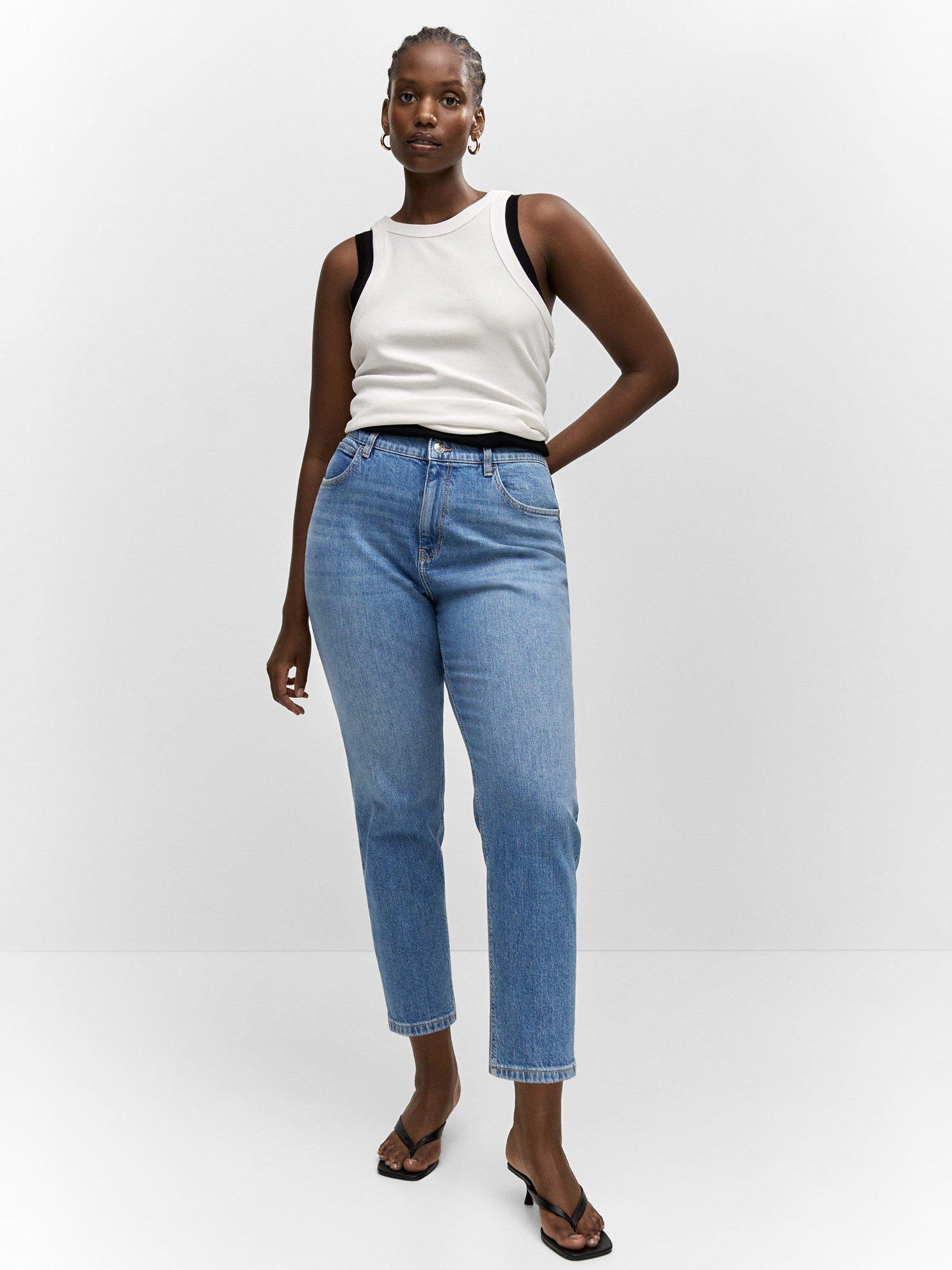 Mango New Mom Jeans, Open Blue