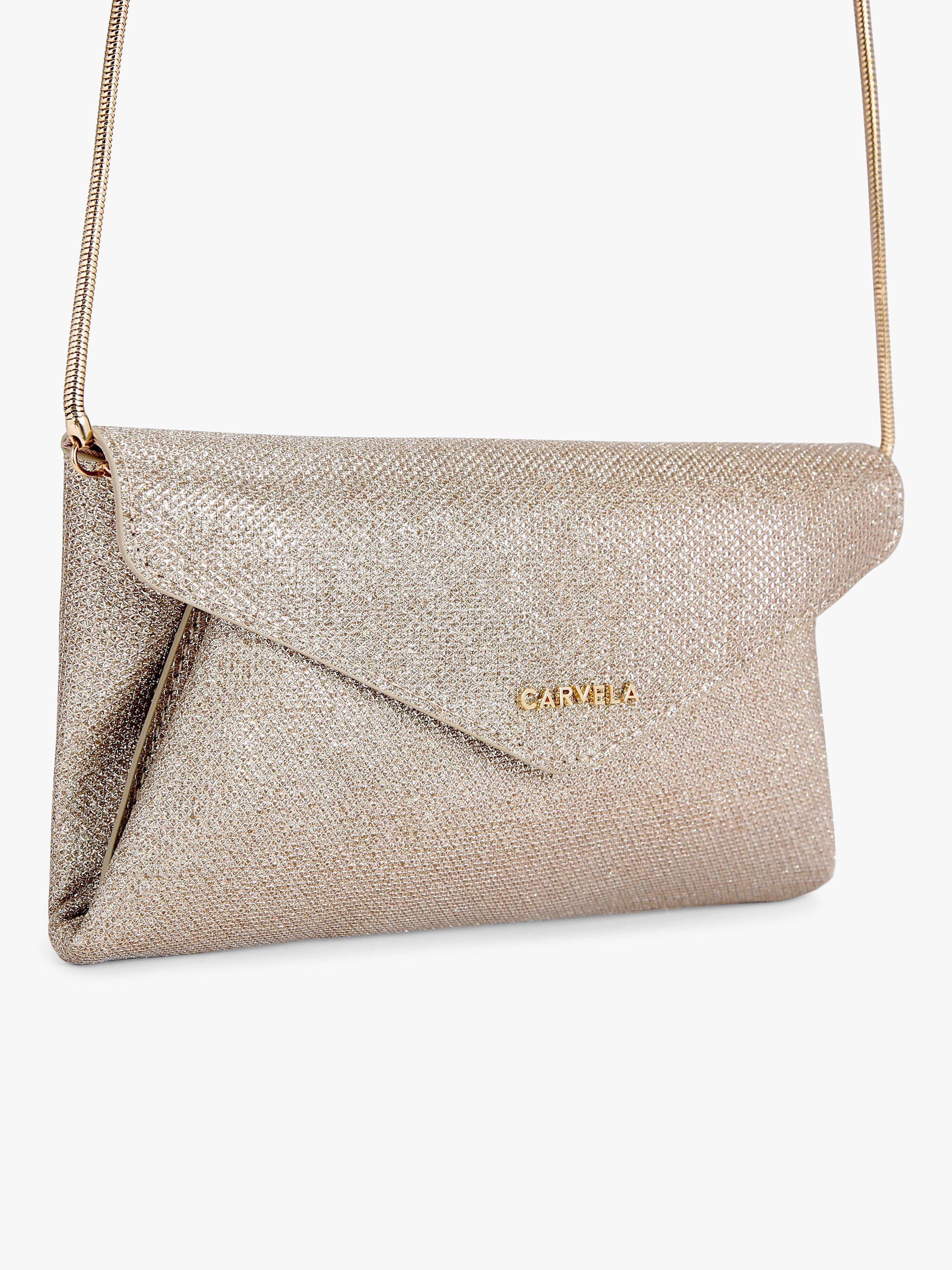 Product image 3 of 5, which shows Carvela Megan Envelope Clutch Bag, Gold, One Size