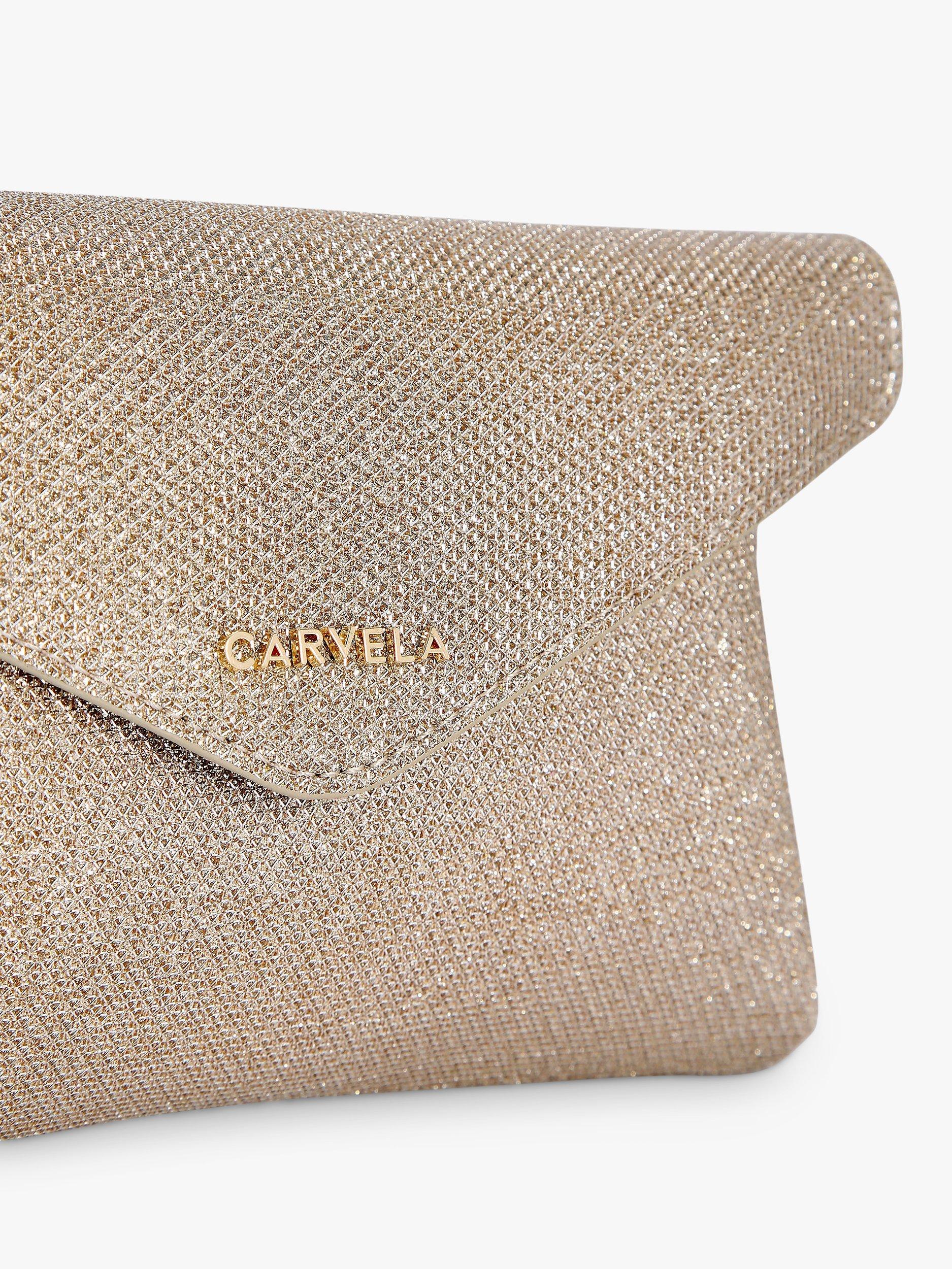 Product image 5 of 5, which shows Carvela Megan Envelope Clutch Bag, Gold, One Size