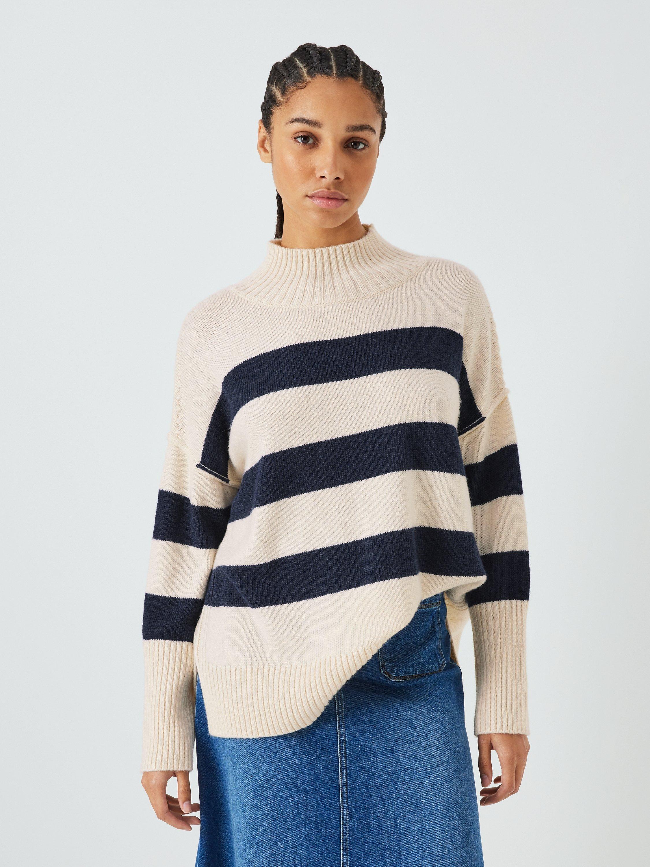 AND/OR Ember Stripe Wool Blend Jumper, Cream