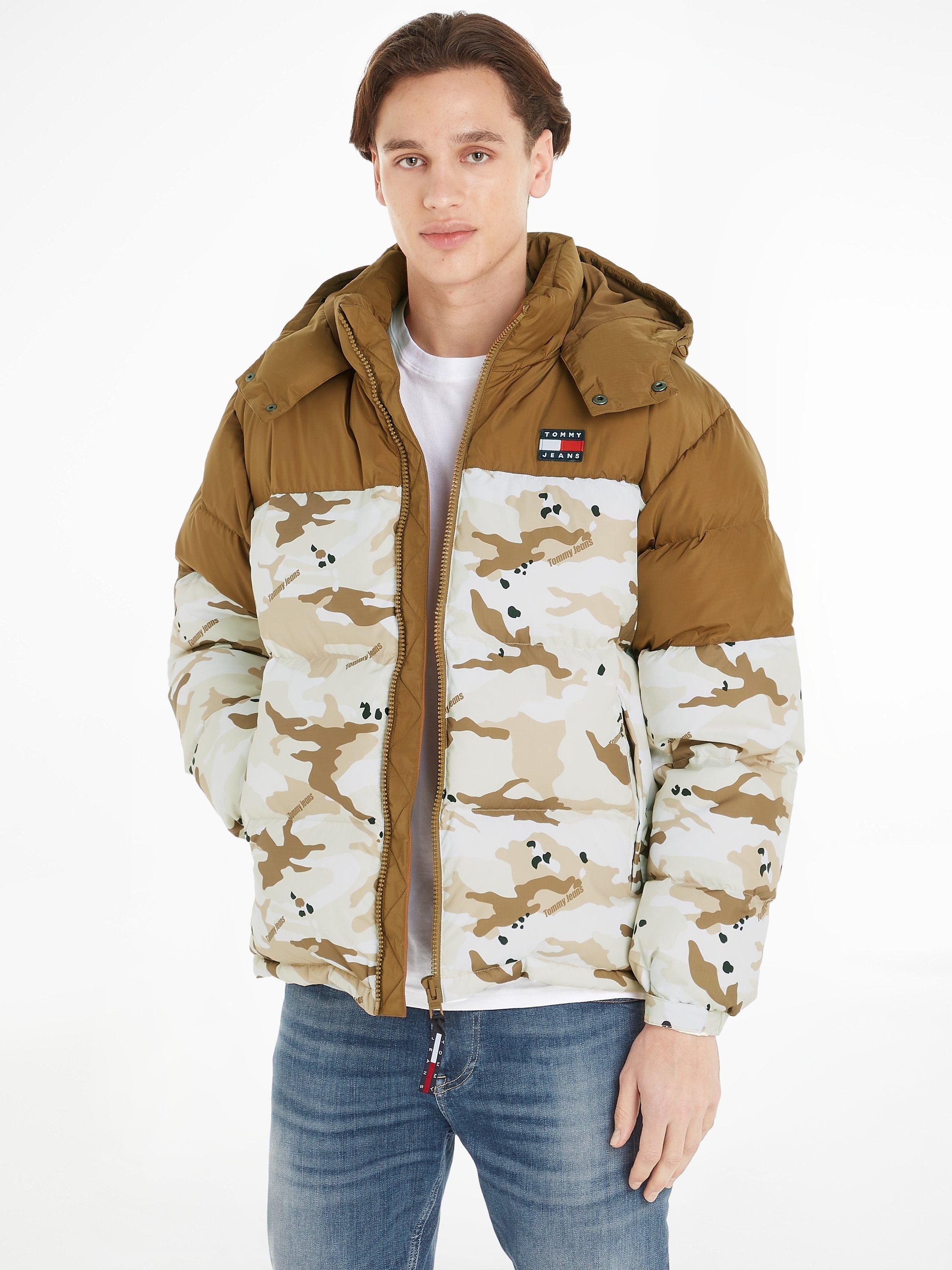 Tommy Jeans Alaska Camo Puffer Jacket, Brown/Multi
