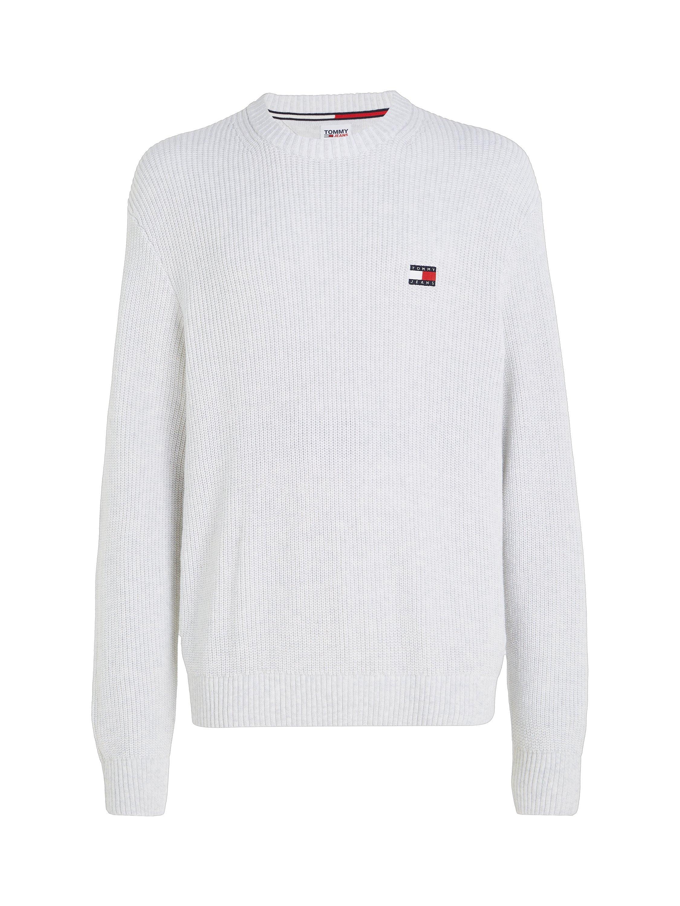 Tommy Jeans Badge Logo Jumper, Silver Grey