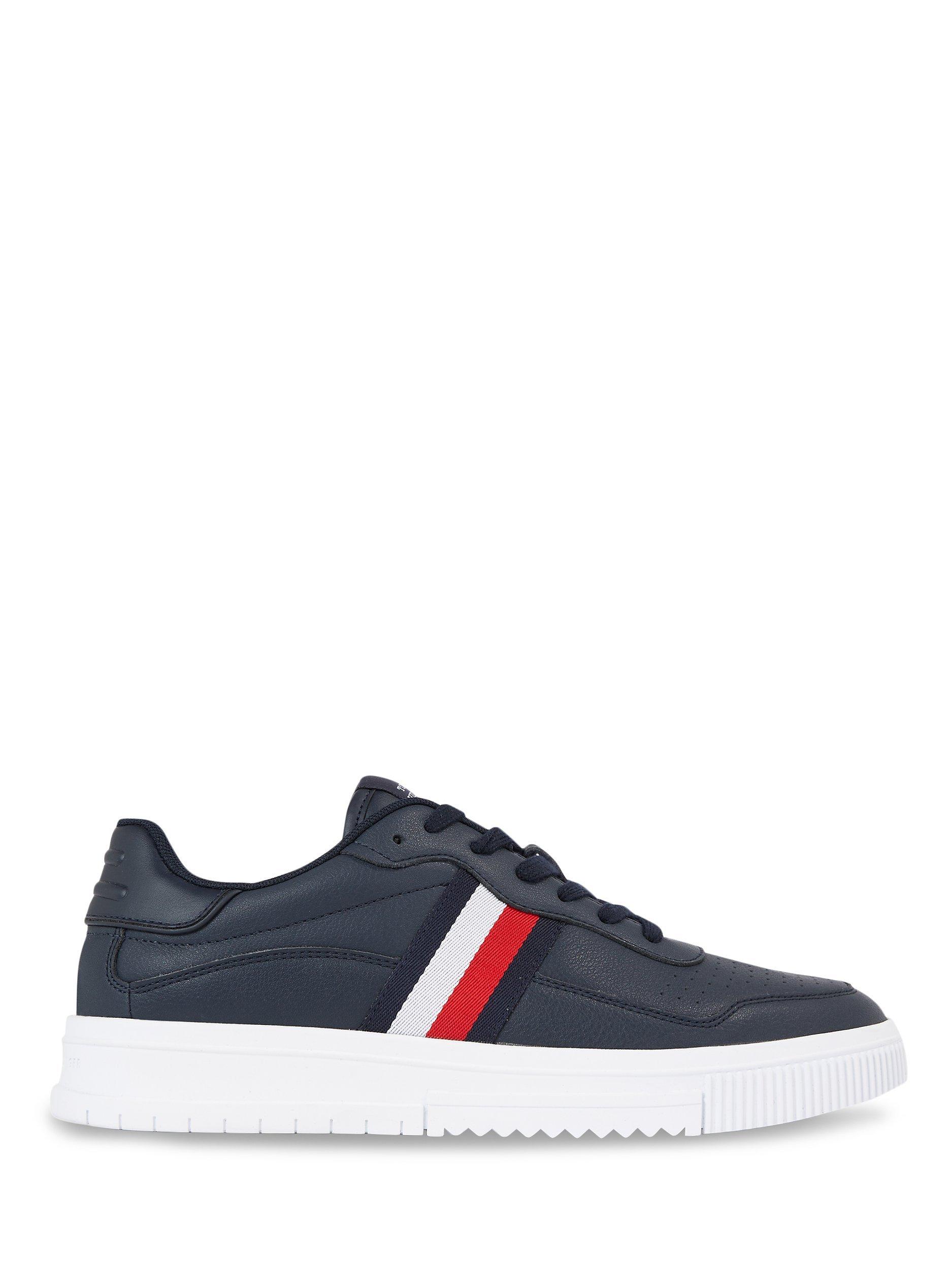 Tommy Hilfiger Leather Stripe Trainers, Desert Sky