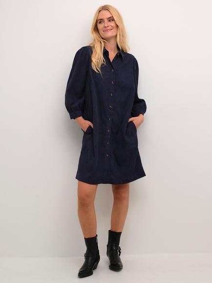 KAFFE Eve Corduroy Dress, Midnight Marine