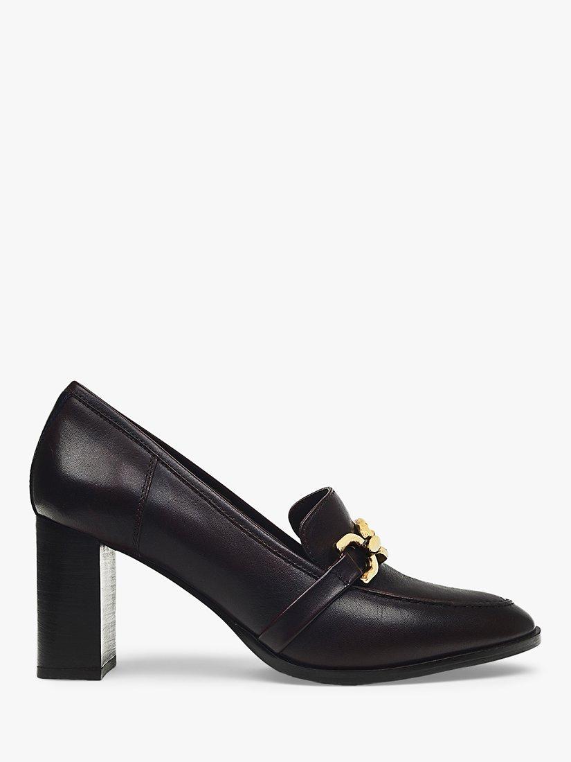 Radley Cavendish Mews Heeled Chain Trim Loafers, Dark Cherry