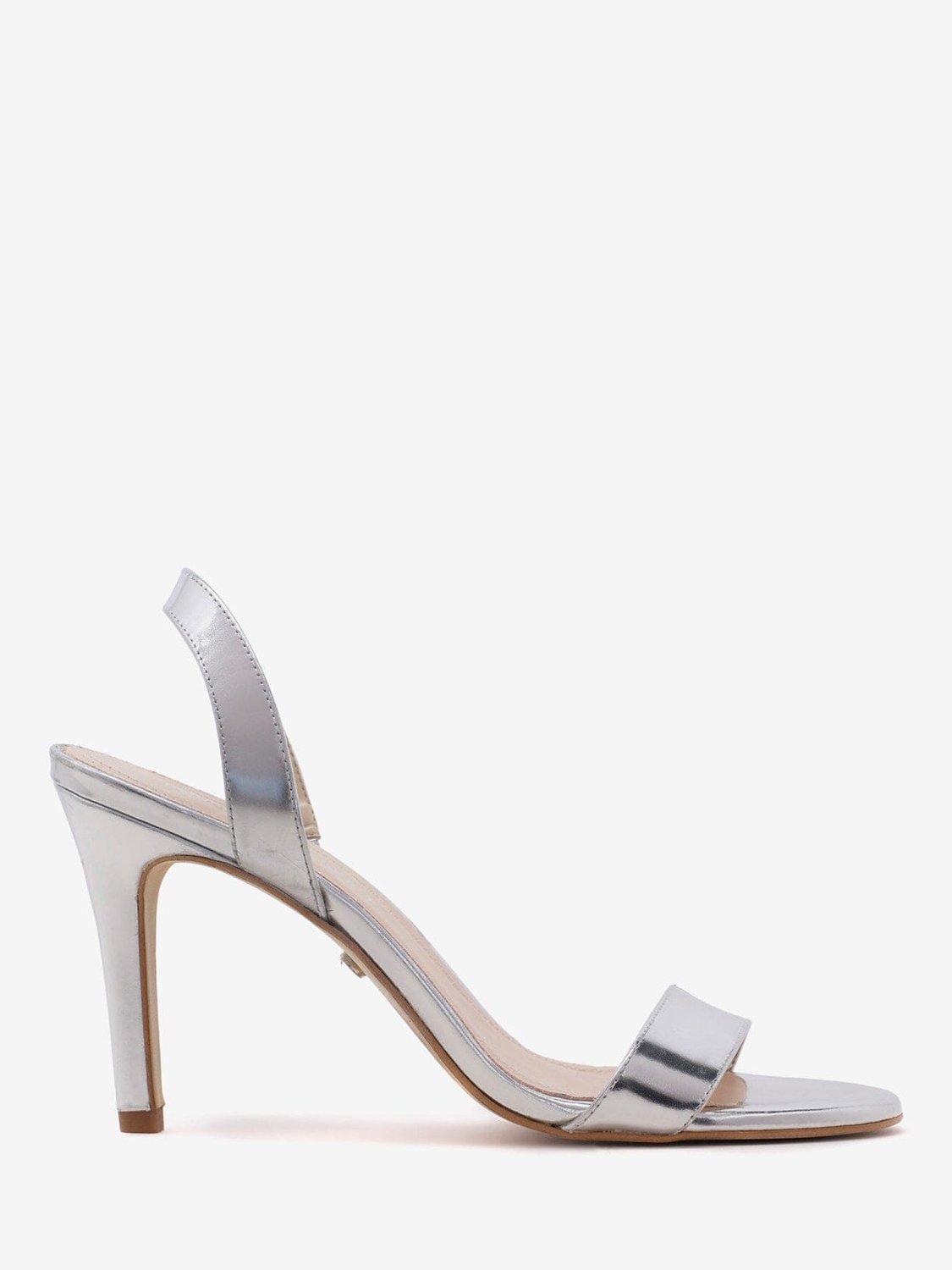 Mint Velvet Amara Stiletto Heel Sandals, Silver Silver