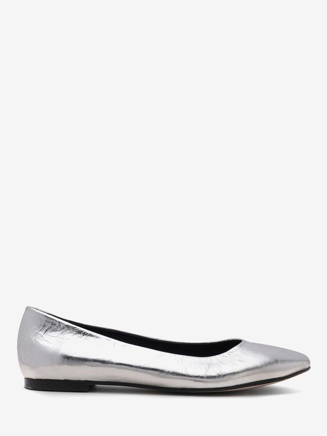 Mint Velvet Leather Pumps, Silver