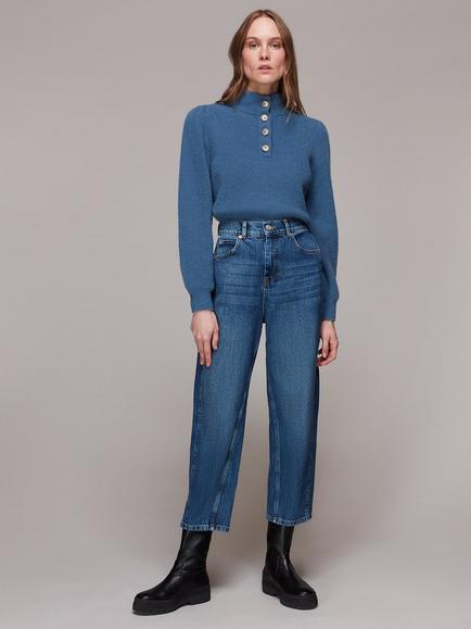 Whistles Petite Authentic Barrel Leg Jeans, Denim