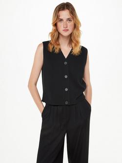 Whistles Wool Button Through Cardigan, Black, Black