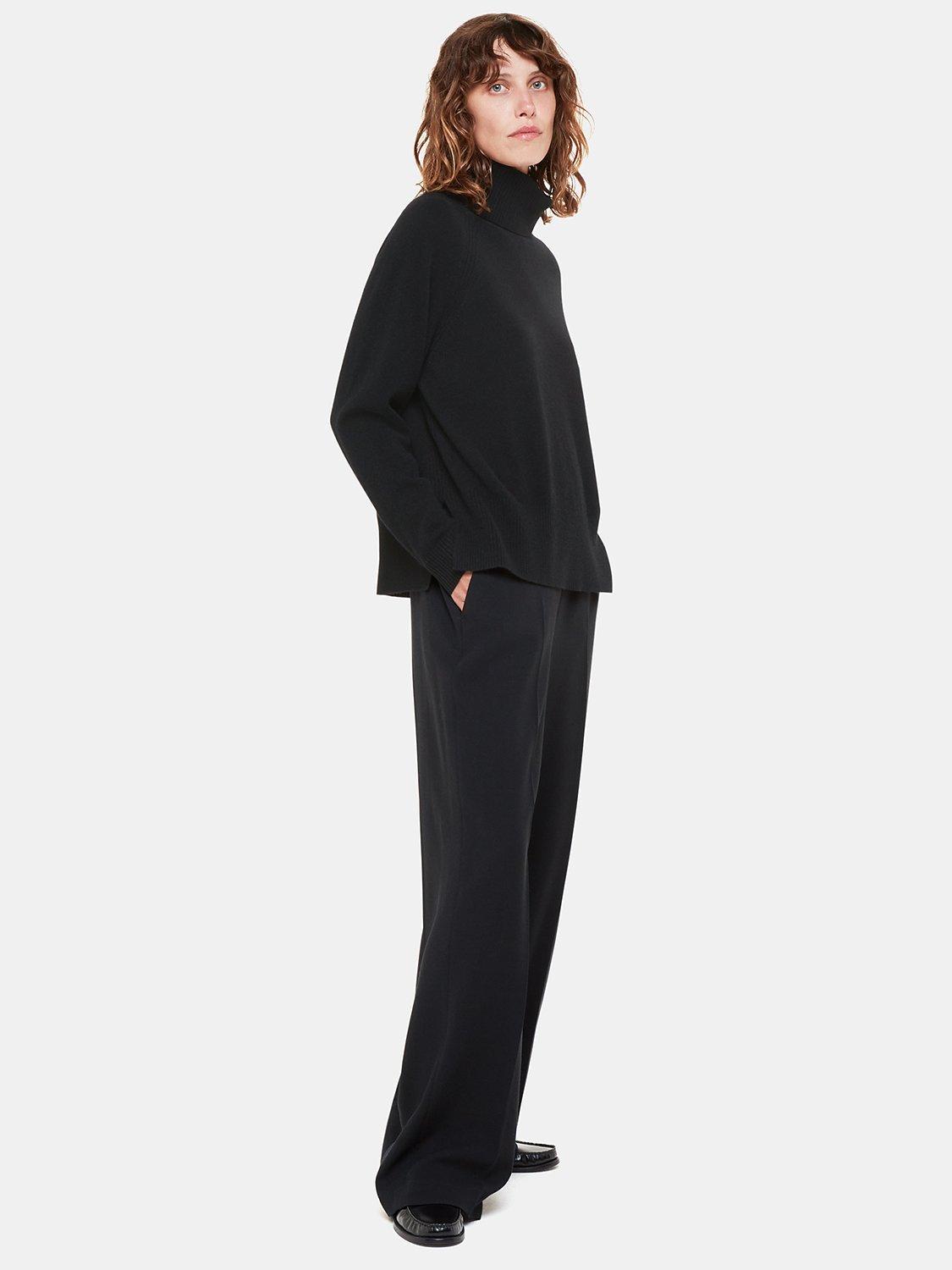 Product image 3 of 6, which shows Whistles Petite Cashmere Roll Neck Jumper, Black, XS
