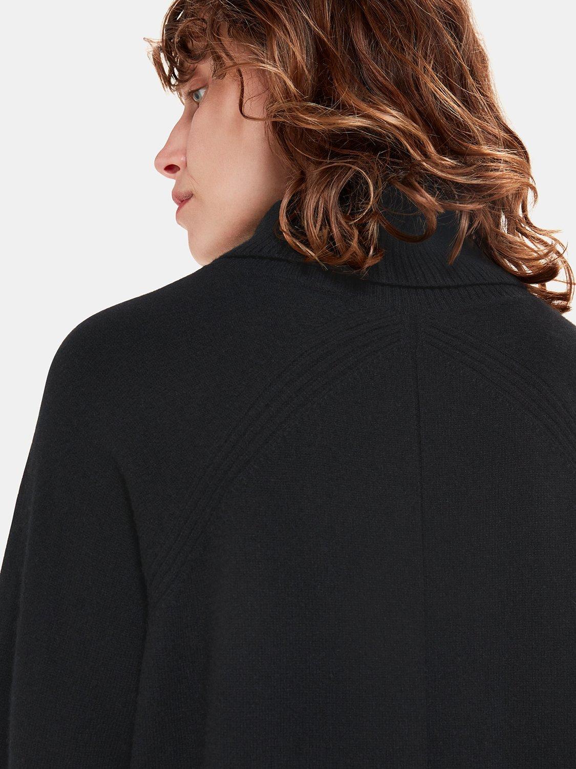 Product image 5 of 6, which shows Whistles Petite Cashmere Roll Neck Jumper, Black, XS