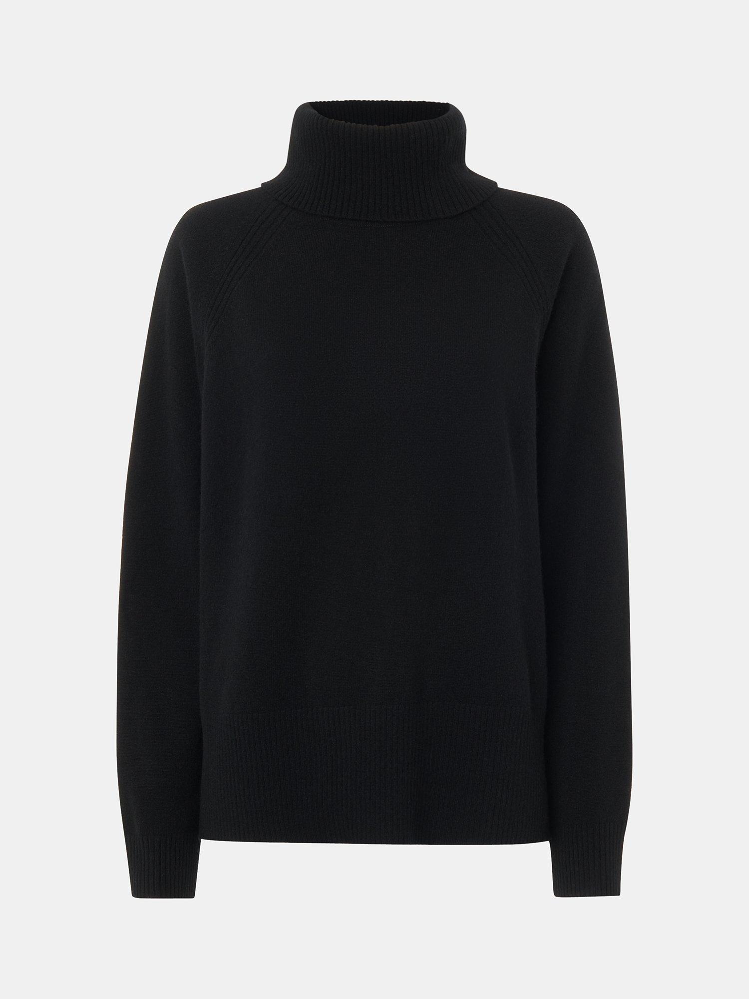 Whistles Petite Cashmere Roll Neck Jumper Black