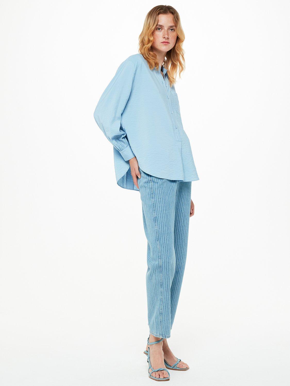 Product image 3 of 4, which shows Whistles Nicky Relaxed Shirt, Pale Blue, 16